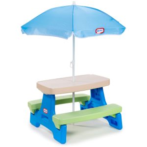 Easy Store  Jr. Play Table with Umbrella - Blue/Green
