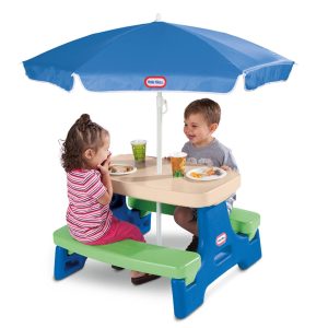 Easy Store  Jr. Play Table with Umbrella - BlueGreen